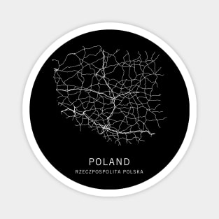 Poland Road Map Magnet